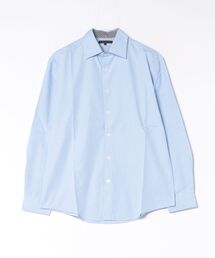 ＊シャツ 長袖 メンズ 綿混 レギュラーカラー ややゆったり カラー ネップ
