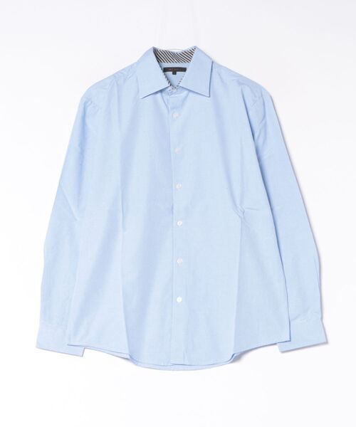 m.f.editorial（エムエフエディトリアル）の「＊シャツ 長袖 メンズ 綿混 レギュラーカラー ややゆったり カラー ネップ（シャツ/ブラウス・メンズ・ホワイト/サックスブルー・LARGE/MEDIUM）」の2枚目の写真