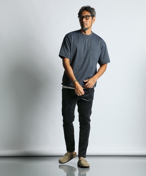 The DUFFER of ST.GEORGE(ザダファーオブセントジョージ)の「「AIR FLEX」CREW POCKET TEE:機能素材 「エアフレックス」ポケットTシャツ / ストレッチ / 軽量 / ナイロンプレーティング / ドローコード / 裾スピンドル(Tシャツ/カットソー・メンズ・ネイビー/ホワイト/ブルーグレー・X-LARGE/LARGE/MEDIUM/SMALL)」の7枚目の写真