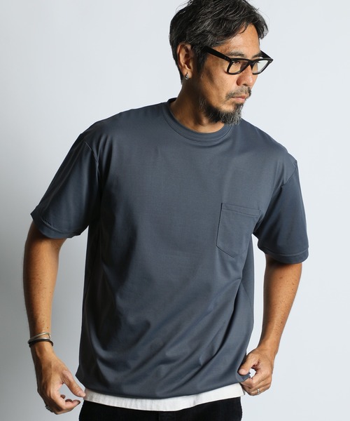 The DUFFER of ST.GEORGE(ザダファーオブセントジョージ)の「「AIR FLEX」CREW POCKET TEE:機能素材 「エアフレックス」ポケットTシャツ / ストレッチ / 軽量 / ナイロンプレーティング / ドローコード / 裾スピンドル(Tシャツ/カットソー・メンズ・ネイビー/ホワイト/ブルーグレー・X-LARGE/LARGE/MEDIUM/SMALL)」の6枚目の写真