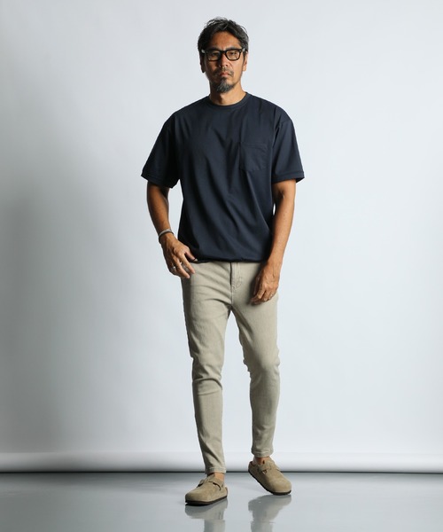 The DUFFER of ST.GEORGE(ザダファーオブセントジョージ)の「「AIR FLEX」CREW POCKET TEE:機能素材 「エアフレックス」ポケットTシャツ / ストレッチ / 軽量 / ナイロンプレーティング / ドローコード / 裾スピンドル(Tシャツ/カットソー・メンズ・ネイビー/ホワイト/ブルーグレー・X-LARGE/LARGE/MEDIUM/SMALL)」の9枚目の写真