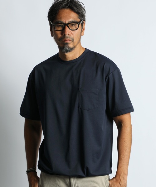 The DUFFER of ST.GEORGE(ザダファーオブセントジョージ)の「「AIR FLEX」CREW POCKET TEE:機能素材 「エアフレックス」ポケットTシャツ / ストレッチ / 軽量 / ナイロンプレーティング / ドローコード / 裾スピンドル(Tシャツ/カットソー・メンズ・ネイビー/ホワイト/ブルーグレー・X-LARGE/LARGE/MEDIUM/SMALL)」の8枚目の写真