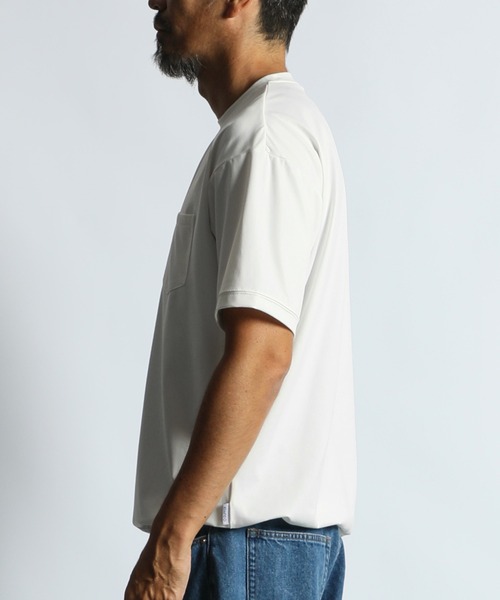 The DUFFER of ST.GEORGE(ザダファーオブセントジョージ)の「「AIR FLEX」CREW POCKET TEE:機能素材 「エアフレックス」ポケットTシャツ / ストレッチ / 軽量 / ナイロンプレーティング / ドローコード / 裾スピンドル(Tシャツ/カットソー・メンズ・ネイビー/ホワイト/ブルーグレー・X-LARGE/LARGE/MEDIUM/SMALL)」の10枚目の写真