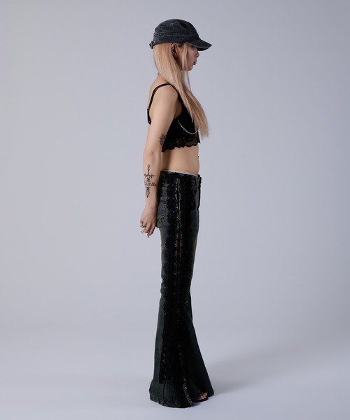 dollslutz（ドルズラッツ）の「【dollslutz】lace up flare denim /【ﾄﾞﾙｽﾞﾗｯﾂ】レースアップフレアデニム（デニムパンツ・レディース・ダークインディゴブルー・FREE）」の14枚目の写真