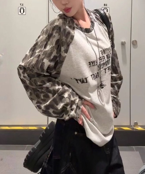 DEVICE(デバイス)の「【2026 AW】カモフラ 迷彩 フロントロゴ ラグラン ロンT(Tシャツ/カットソー・レディース・カモフラージュ・FREE)」の9枚目の写真