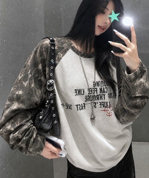 DEVICE(デバイス)の「【2026 AW】カモフラ 迷彩 フロントロゴ ラグラン ロンT(Tシャツ/カットソー・レディース・カモフラージュ・FREE)」の17枚目の写真