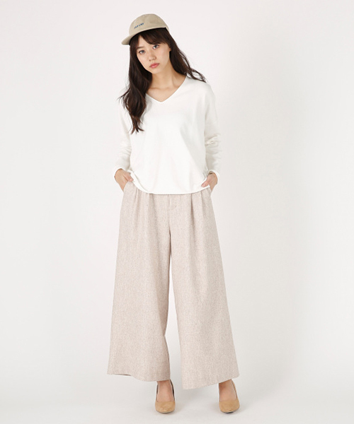 MOUSSY（マウジー）の「VOLUME WIDE PT/F（その他パンツ・レディース・ライトグレー/ライトブラウン・1/2）」の2枚目の写真