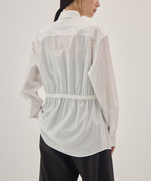 08sircus(ゼロエイトサーカス)の「【08sircus/サーカス】Pe/Co broad waist gather shirt/ブロードウエストギャザーシャツ(シャツ/ブラウス・レディース・ホワイト/グレー・1/0)」の8枚目の写真