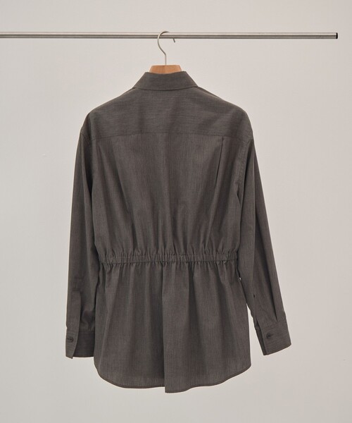 08sircus(ゼロエイトサーカス)の「【08sircus/サーカス】Pe/Co broad waist gather shirt/ブロードウエストギャザーシャツ(シャツ/ブラウス・レディース・ホワイト/グレー・1/0)」の9枚目の写真