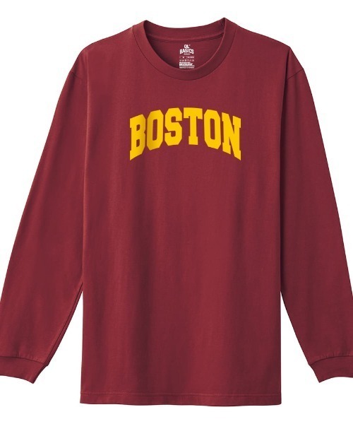 Ol' Basics(オールベーシックス)の「Ol' Basics(オール・ベーシックス) 長袖Tシャツ BOSTON アーチロゴ プリント 袖リブ ロンT ロングTシャツ トップス カットソー レディース(Tシャツ/カットソー・レディース・アーミー/ネイビー/バーガンディー/スミクロ・XS/S)」の4枚目の写真