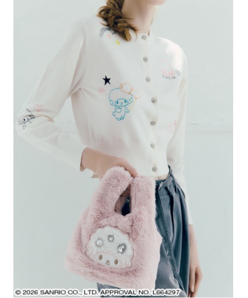 sanrio house(サンリオハウス)の「【FURFUR】ファーバッグ(ハンドバッグ・レディース・ホワイト/ピンク/チャコールグレー・F)」の5枚目の写真