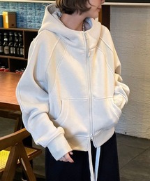 裏起毛ダブルジップ フーディーパーカー