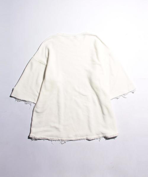 VOTE MAKE NEW CLOTHES（ボートメイクニュークローズ）の「＜VOTE MAKE NEW CLOTHES＞ WIDE SLEEVE SWT/スウェット◆（スウェット・メンズ・ホワイト/オリーブ・MEDIUM/SMALL）」の8枚目の写真