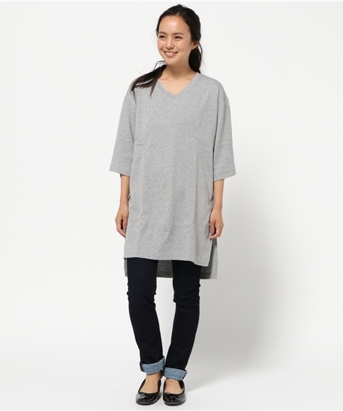 LBC（エルビーシー）の「om Vネックチュニック              （Tシャツ/カットソー・レディース・ダークグレー/アッシュグレー/ネイビー・MEDIUM/LARGE）」の10枚目の写真