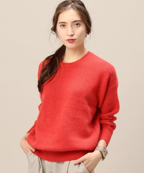 DEMYLEE(デミリー)の「【別注】<DEMYLEE>クルーネックニットプルオーバー◆(ニット/セーター・レディース・オフホワイト/ライトグレー/グレー/ベージュ/ダークブラウン/ライトピンク/レッド/オリーブ/ネイビー/パープル・SMALL)」の10枚目の写真