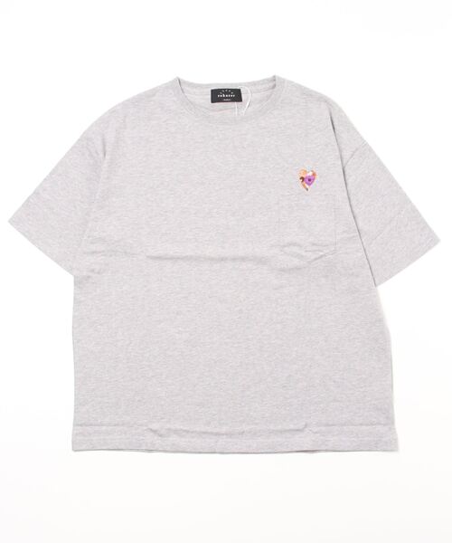 rehacer（レアセル）の「rehacer STAND : Flower Heart Big T-Shirt  / フラワーハートビッグ Tシャツ（Tシャツ/カットソー・メンズ・ブラック/ホワイト/オリーブ/グレー/ネイビー・MEDIUM/SMALL/LARGE/X-LARGE/140/150/100/110/120）」の19枚目の写真