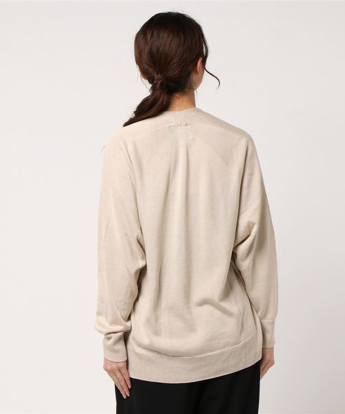 新品 Loungedress Vネック ニット ベージュ ウォッシャブル 長袖 10002689a.jpg