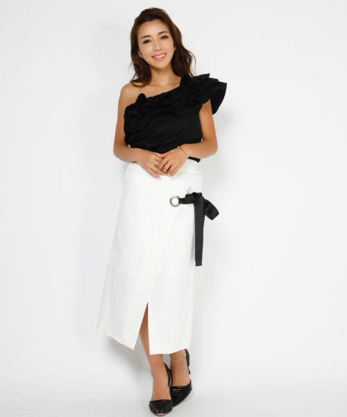 EIMY ISTOIRE（エイミーイストワール）の「one shoulder frill tops