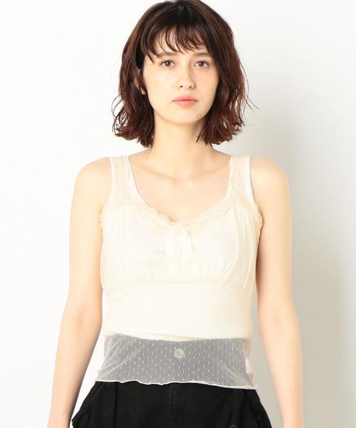 Another Edition（アナザーエディション）の「AEFC LACE DOT TULLE CAMI（キャミソール・レディース・オフホワイト/ブラック/ワインレッド・FREE）」の5枚目の写真