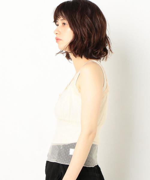 Another Edition（アナザーエディション）の「AEFC LACE DOT TULLE CAMI（キャミソール・レディース・オフホワイト/ブラック/ワインレッド・FREE）」の6枚目の写真