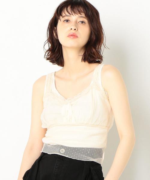 Another Edition（アナザーエディション）の「AEFC LACE DOT TULLE CAMI（キャミソール・レディース・オフホワイト/ブラック/ワインレッド・FREE）」の11枚目の写真