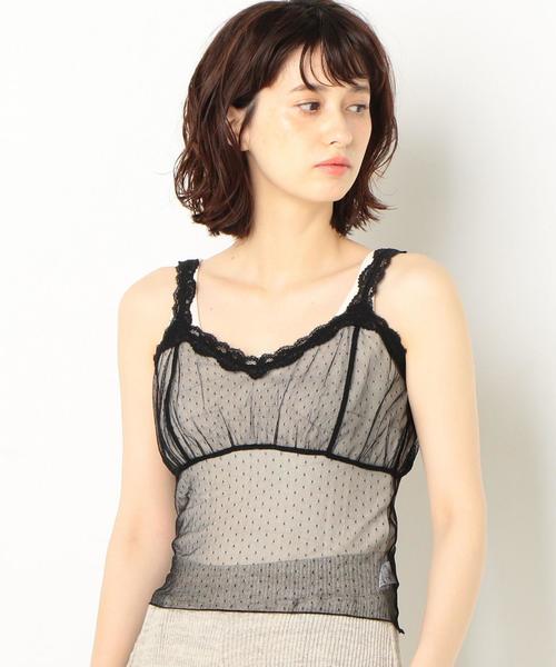 Another Edition（アナザーエディション）の「AEFC LACE DOT TULLE CAMI（キャミソール・レディース・オフホワイト/ブラック/ワインレッド・FREE）」の14枚目の写真