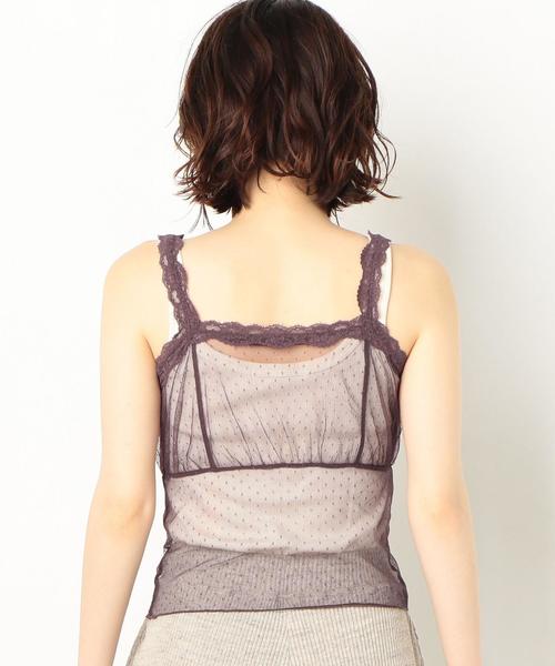 Another Edition（アナザーエディション）の「AEFC LACE DOT TULLE CAMI（キャミソール・レディース・オフホワイト/ブラック/ワインレッド・FREE）」の15枚目の写真