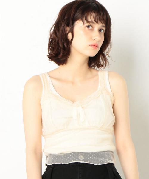 Another Edition（アナザーエディション）の「AEFC LACE DOT TULLE CAMI（キャミソール・レディース・オフホワイト/ブラック/ワインレッド・FREE）」の8枚目の写真