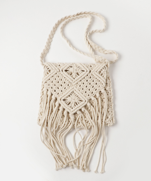 WEGO(ウィゴー)の「WEGO/コットンフリンジショルダーバッグ(ショルダーバッグ・レディース・ホワイト/ピンク/ブラック/パープル/イエロー・FREE)」の15枚目の写真