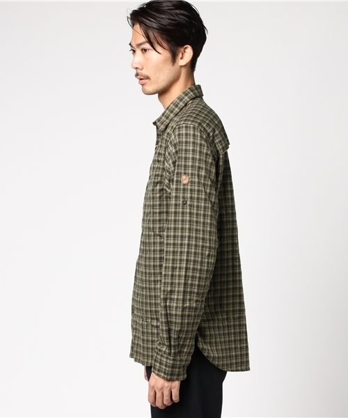 FJALL RAVEN （フェールラーベン）の「Lappland Flannel Shirt LS  (FJALLRAVEN/フェールラーベン)（シャツ/ブラウス・メンズ・レッド/オリーブ・SMALL/MEDIUM）」の3枚目の写真