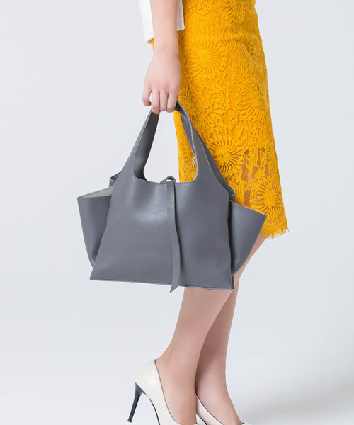 Edit Sheen(エディットシーン)の「フェイクレザースクエアバッグ(ハンドバッグ・レディース・グレー/ブラック/ピンク・FREE)」の3枚目の写真