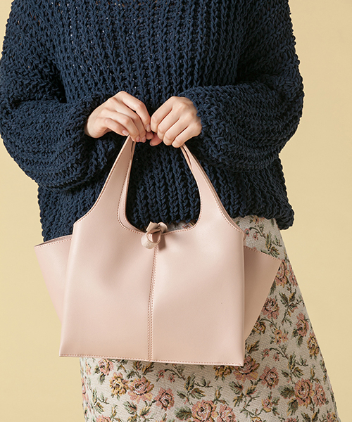 Edit Sheen(エディットシーン)の「フェイクレザースクエアバッグ(ハンドバッグ・レディース・グレー/ブラック/ピンク・FREE)」の1枚目の写真