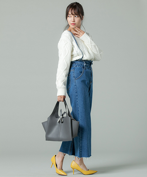 Edit Sheen(エディットシーン)の「フェイクレザースクエアバッグ(ハンドバッグ・レディース・グレー/ブラック/ピンク・FREE)」の6枚目の写真