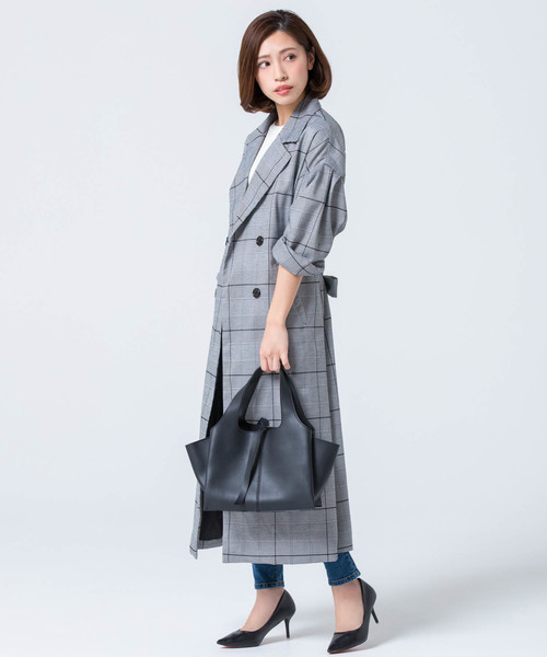 Edit Sheen(エディットシーン)の「フェイクレザースクエアバッグ(ハンドバッグ・レディース・グレー/ブラック/ピンク・FREE)」の13枚目の写真