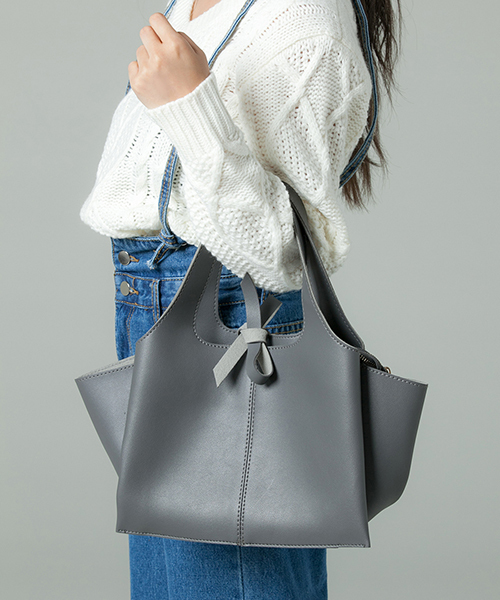 Edit Sheen(エディットシーン)の「フェイクレザースクエアバッグ(ハンドバッグ・レディース・グレー/ブラック/ピンク・FREE)」の12枚目の写真