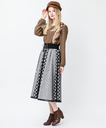 axes femme | ベルト付パッチワークスカート(スカート)