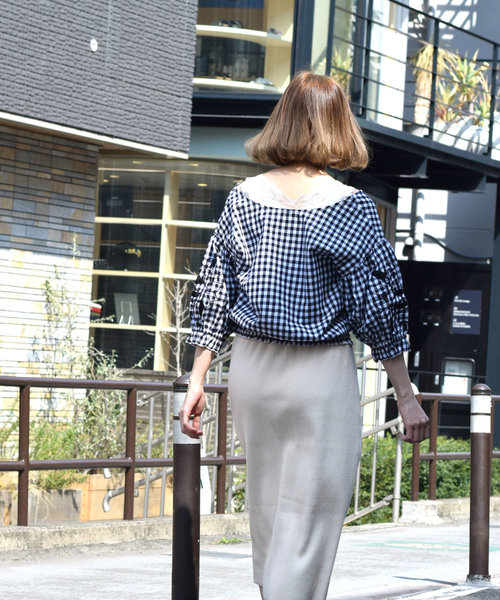 w closet(ダブルクローゼット)の「刺繍スリーブブラウス.(シャツ/ブラウス・レディース・ホワイト/ブラック/ラベンダー/チェック・FREE)」の8枚目の写真
