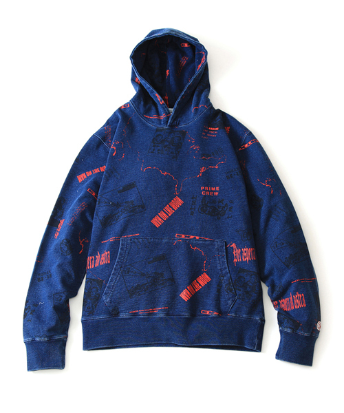 BILLIONAIRE BOYS CLUB(ビリオネア・ボーイズ・クラブ)の「BILLIONAIRE BOYS CLUB HEADLINE PRINT POPOVER HOODIE 18SPRINGE(パーカー・メンズ・ホワイト/インディゴブルー・LARGE/MEDIUM/SMALL/X-LARGE)」の1枚目の写真