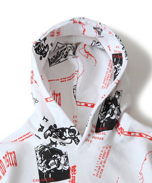 BILLIONAIRE BOYS CLUB(ビリオネア・ボーイズ・クラブ)の「BILLIONAIRE BOYS CLUB HEADLINE PRINT POPOVER HOODIE 18SPRINGE(パーカー・メンズ・ホワイト/インディゴブルー・LARGE/MEDIUM/SMALL/X-LARGE)」の6枚目の写真