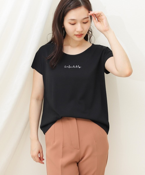 Social GIRL（ソーシャルガール）の「シンプルベーシックＵネックＴシャツ（Tシャツ/カットソー・レディース・ライトグレー/ホワイト/オリーブ/マジェンタ/ホワイト×ブラック/ベージュ/グレー系その他/ブラック/チャコールグレー/カーキ/レッド系その他/ブラック系その他/ホワイト系その他/ブラック×ホワイト/レッド/ホワイト系その他2/ホワイト系その他3/ブラック系その他2/ブラック系その他3/ネイビー/モカ/パープル/ピンク/イエロー/オレンジ・LL/M/S/L/3L）」の9枚目の写真