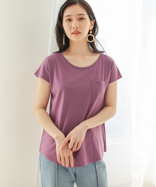 Social GIRL（ソーシャルガール）の「シンプルベーシックＵネックＴシャツ（Tシャツ/カットソー・レディース・ライトグレー/ホワイト/オリーブ/マジェンタ/ホワイト×ブラック/ベージュ/グレー系その他/ブラック/チャコールグレー/カーキ/レッド系その他/ブラック系その他/ホワイト系その他/ブラック×ホワイト/レッド/ホワイト系その他2/ホワイト系その他3/ブラック系その他2/ブラック系その他3/ネイビー/モカ/パープル/ピンク/イエロー/オレンジ・LL/M/S/L/3L）」の19枚目の写真