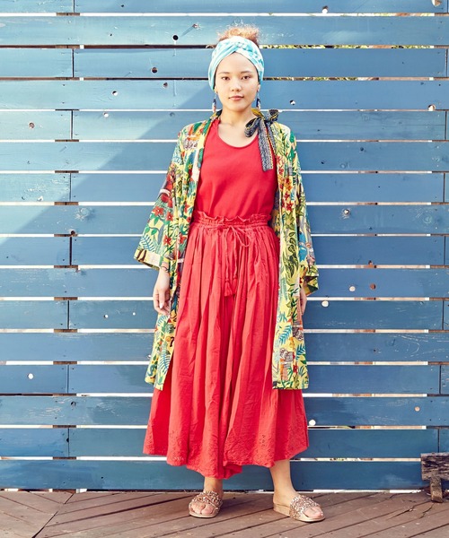 チャイハネ（チャイハネ）の「【チャイハネ】インド綿パンチングレースロングスカート（スカート・レディース・ホワイト/レッド/ターコイズブルー/オレンジ・FREE）」の10枚目の写真