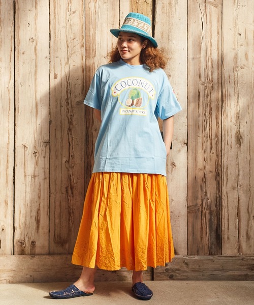 チャイハネ（チャイハネ）の「【チャイハネ】インド綿パンチングレースロングスカート（スカート・レディース・ホワイト/レッド/ターコイズブルー/オレンジ・FREE）」の8枚目の写真