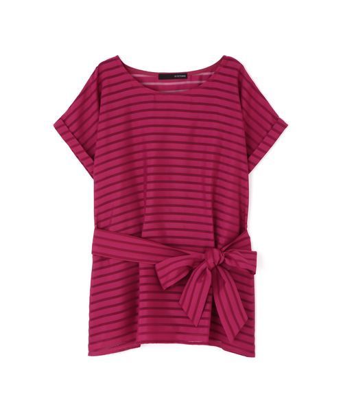 22 OCTOBRE（ヴァンドゥ－オクトーブル）の「シアーボーダーブラウス（シャツ/ブラウス・レディース・ネイビー/ピンク/ホワイト・38）」の5枚目の写真