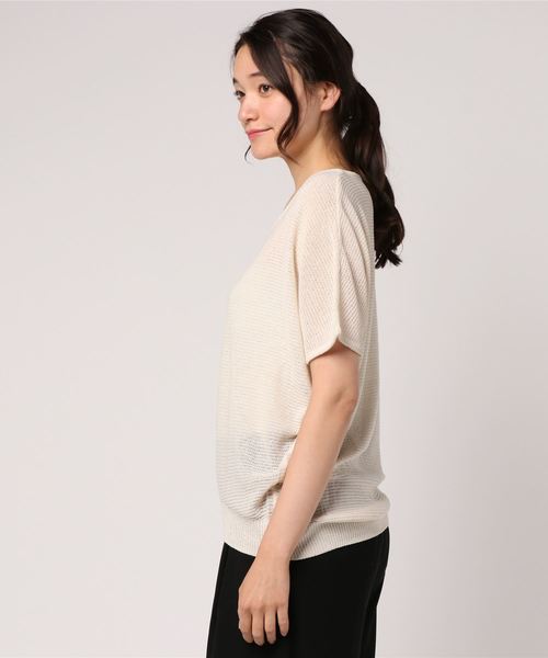 GeeRA(ジーラ)の「ゆるニットプルオーバー(ニット/セーター・レディース・ライトベージュ/ネイビー・LARGE/X-LARGE/SMALL)」の3枚目の写真