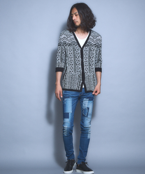 5351 POUR LES HOMMES(ゴーサンゴーイチプールオム)の「ストローヤーンサマーカーディガン(カーディガン/ボレロ・メンズ・ホワイト/ブラック・44/46/48)」の17枚目の写真