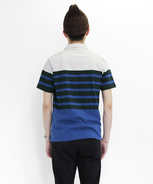 URBAN RESEARCH DOORS（アーバンリサーチドアーズ）の「FORK&SPOON 40/2パネルボーダーポロ（ポロシャツ・メンズ・オフホワイト/ライトグレー/キャメル・40/38）」の6枚目の写真