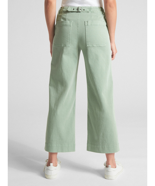 GAP(ギャップ)の「ハイライズ クロップド ワイドレッグパンツ(ボタンフライ)(その他パンツ・レディース・ブラック/ライトグリーン/オフホワイト・0/2/00/4/6/8/000)」の4枚目の写真