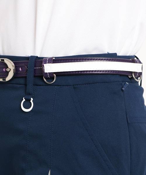 adabat（アダバット）の「ポーチ付きレザーベルト（ベルト・レディース・ホワイト/ブラック/ダークパープル・00）」の7枚目の写真