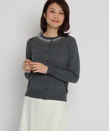 【洗える】シャインビーズカーディガン